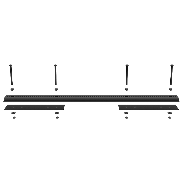 50cm/19.75in Black Rail with Adhesives & Bolt Mount Hardware